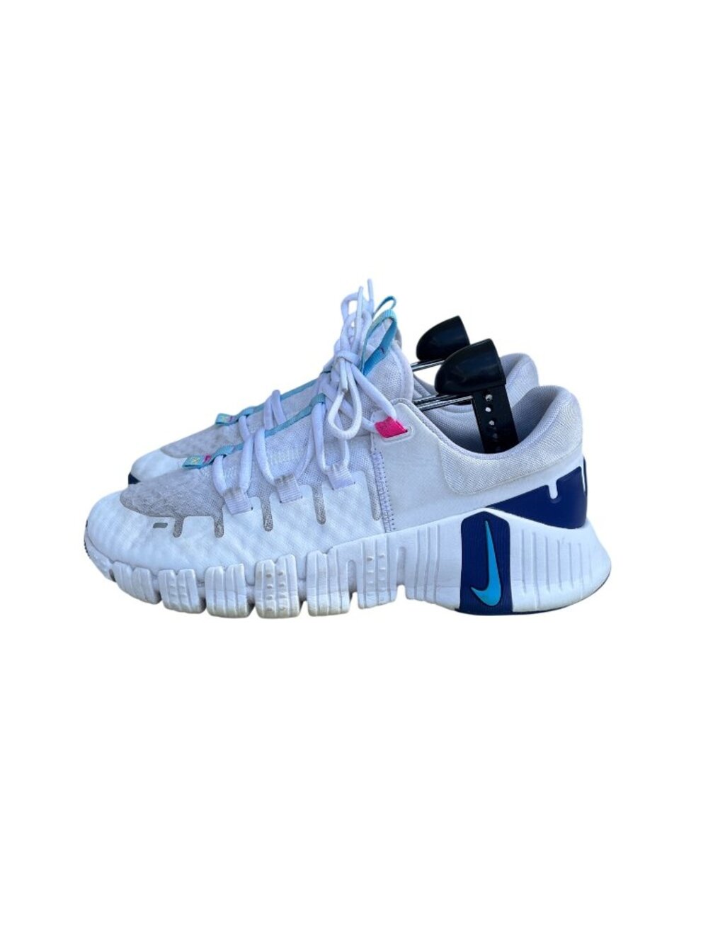 Nike Free Metcon 5 White & Blue Training Shoes Size 9.5 Womens DV3950-103 Sneake